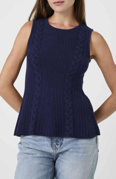 Cable Knit Peplum Sweater