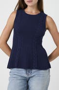 French Connection Cable Knit Peplum Sweater
