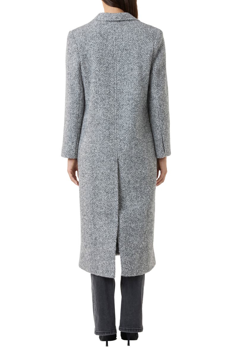 Herringbone Wool & Suri Alpaca Blend Coat, Alternate, color, GREY / MULTI