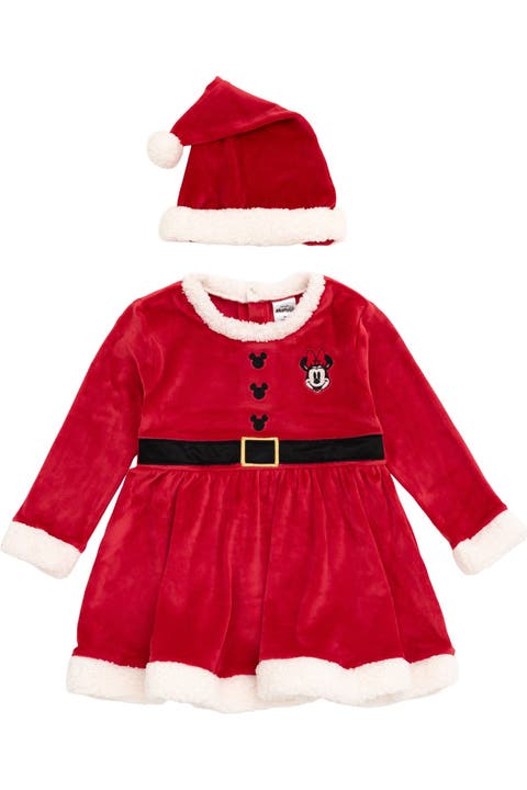Minnie Mouse Holiday Velour Dress and Hat Set