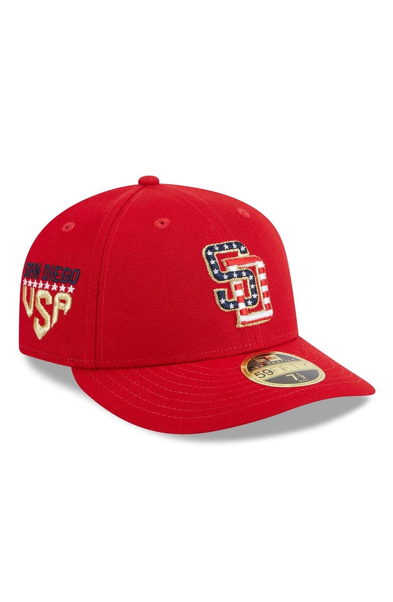 New Era Men's New Era Red San Diego Padres 2023 Fourth of July Low Profile 59FIFTY Fitted Hat, Main, color, Red