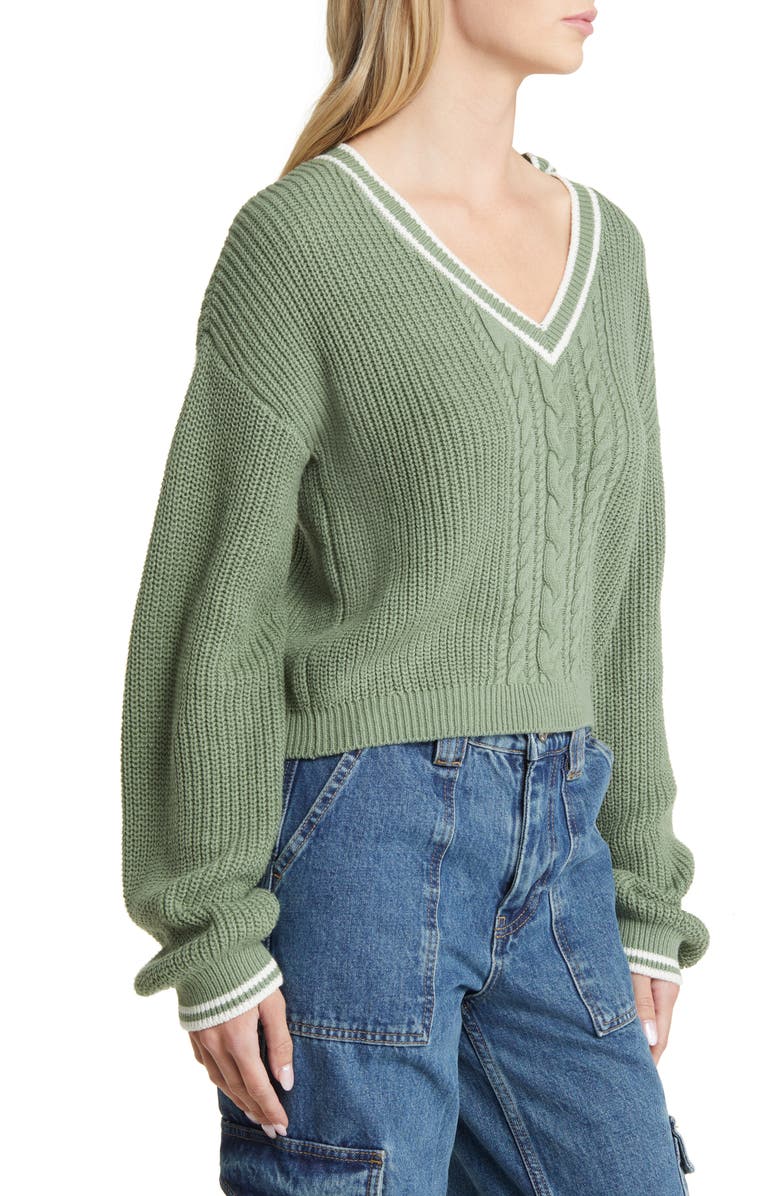 BP. Balloon Sleeve Cable Knit Sweater, Alternate, color, 