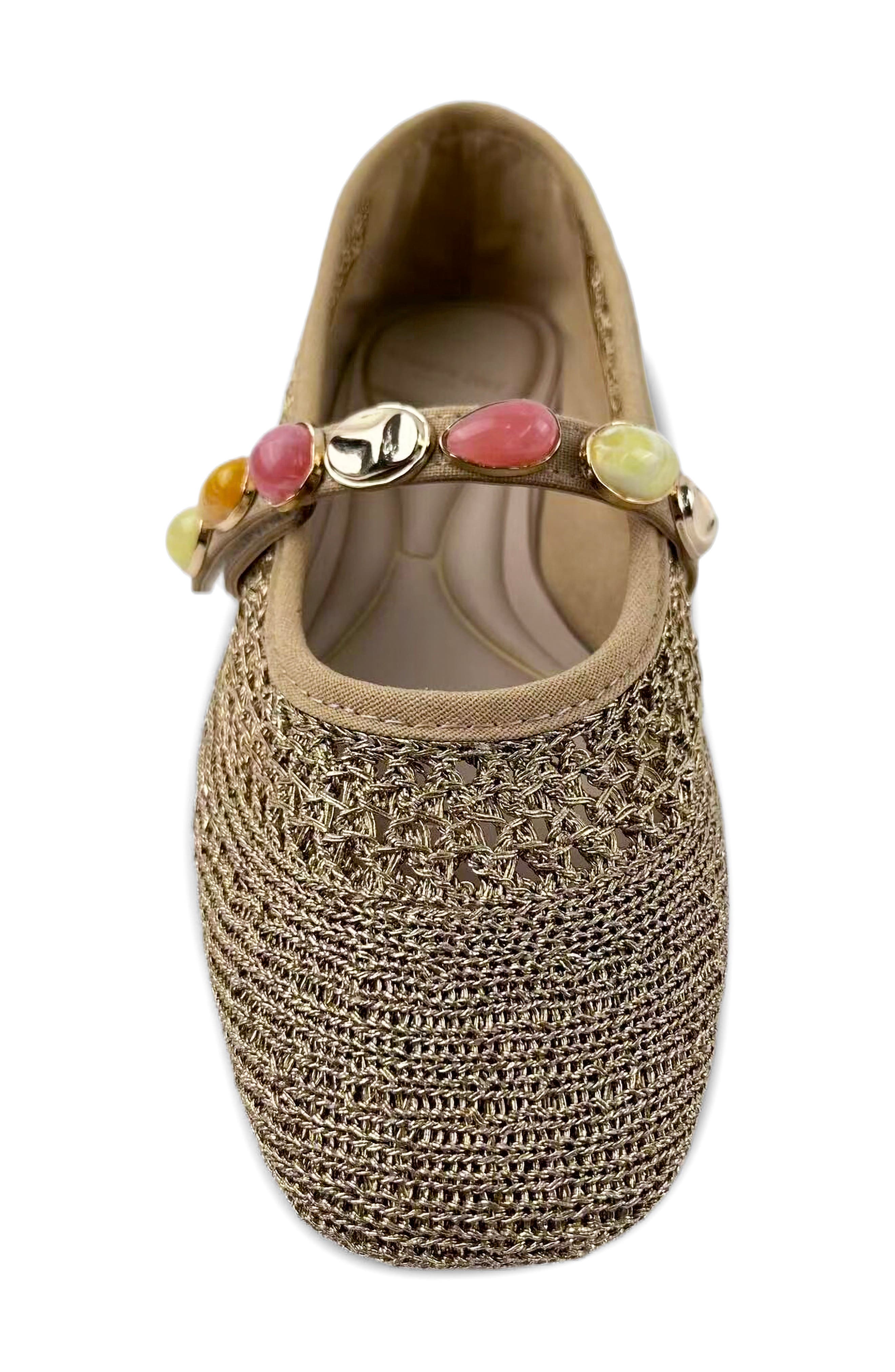 Zeta Stones Embellished Knit Ballet Flat, Alternate, color, NATURAL KNIT