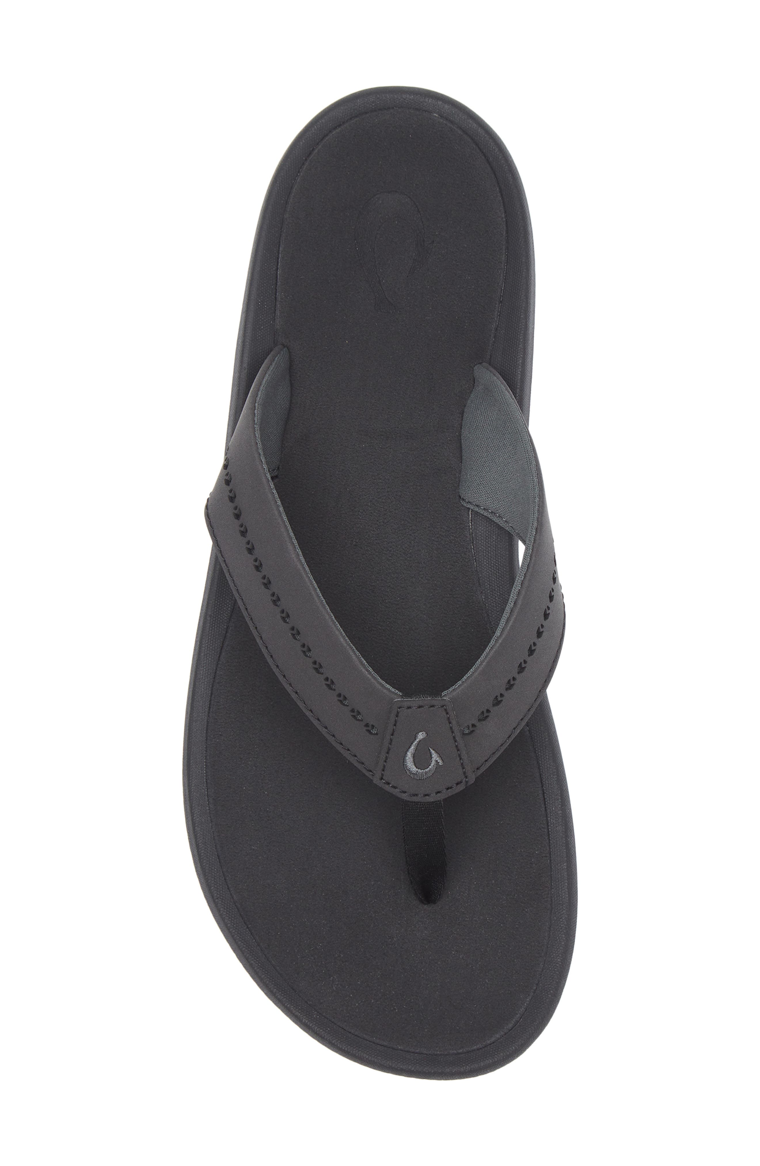 OluKai Ulele Water Resistant Flip Flop, Alternate, color, Black / Black