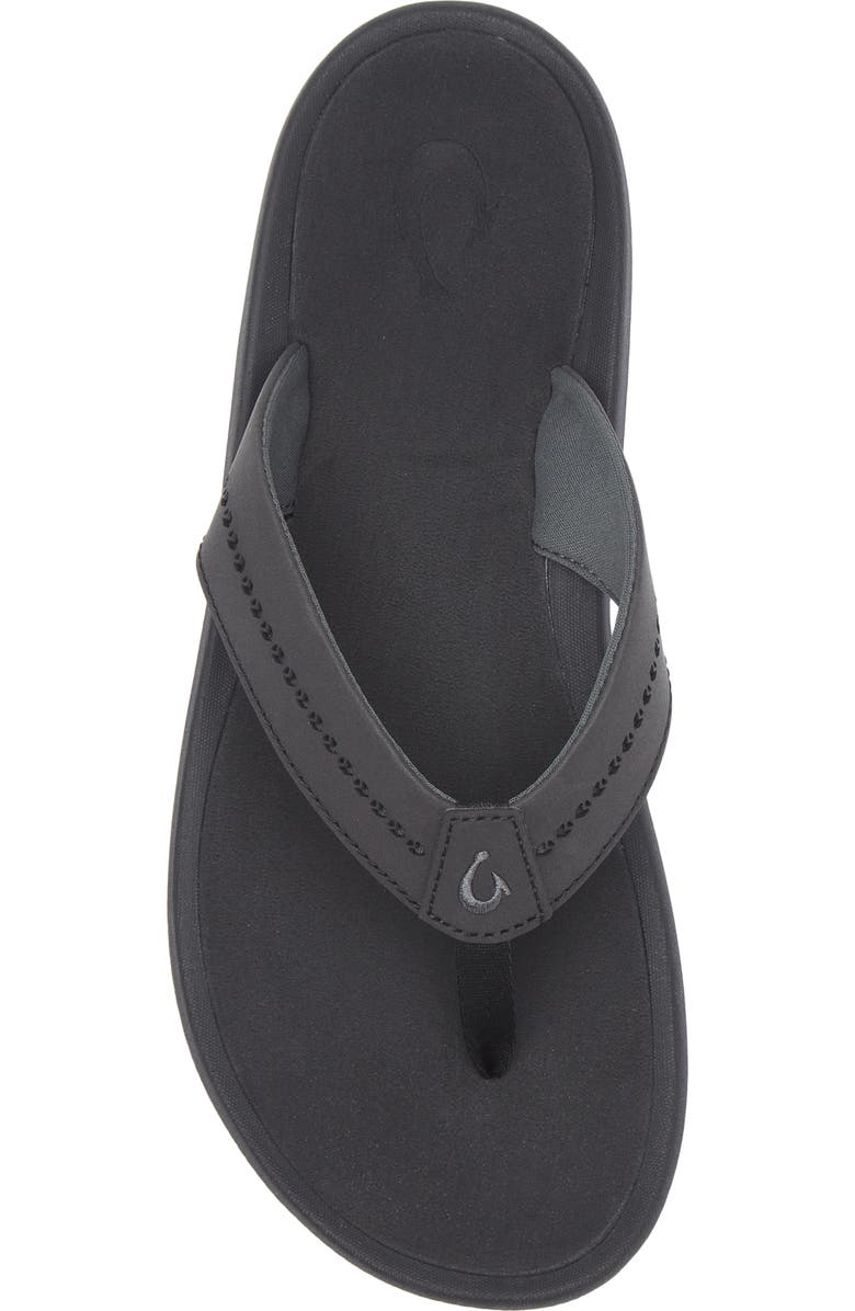 OluKai Ulele Water Resistant Flip Flop, Alternate, color, Black / Black