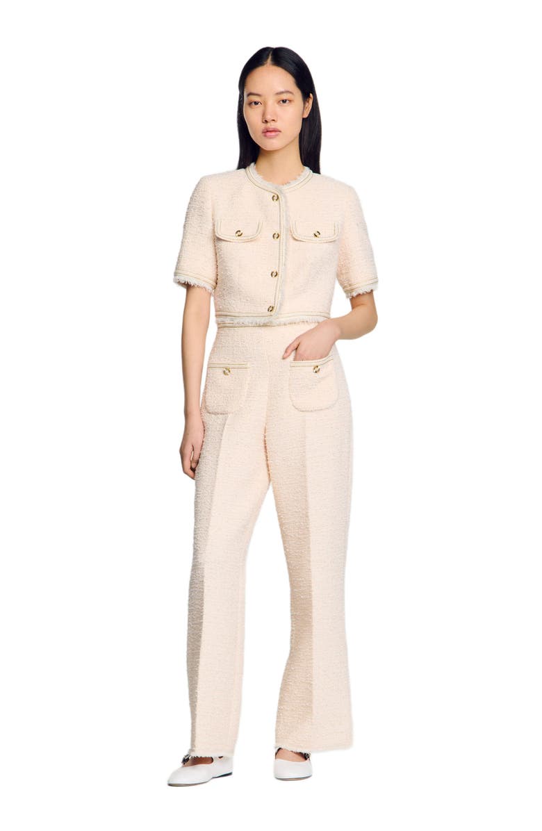 SANDRO Decorative tweed trousers, Alternate, color, 