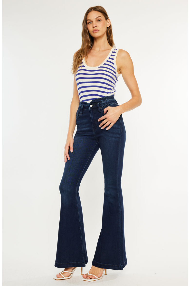 Elowen High Rise Super Flare Jeans, Alternate, color, Dark Wash