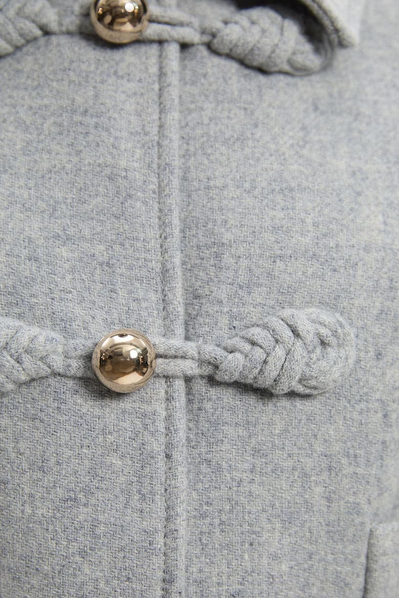 Petite Tailored Knot Detail Midi Coat, Alternate, color, Grey Marl