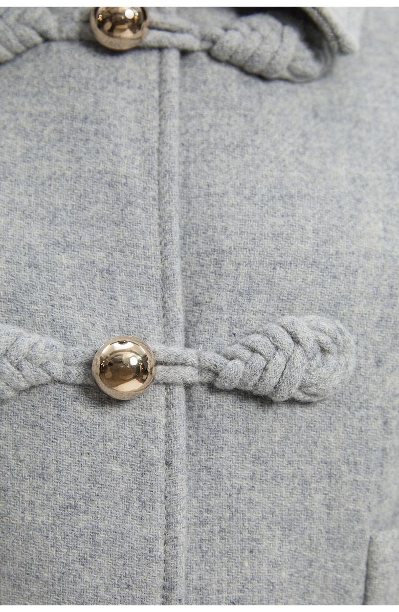 Karen Millen Petite Tailored Knot Detail Midi Coat, Alternate, color, Grey Marl