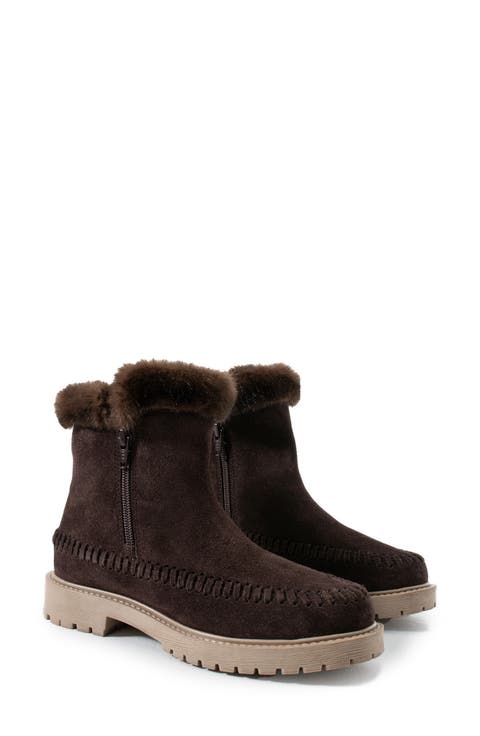 Jenny Faux Fur Lined Whipstitch Boot (Women)