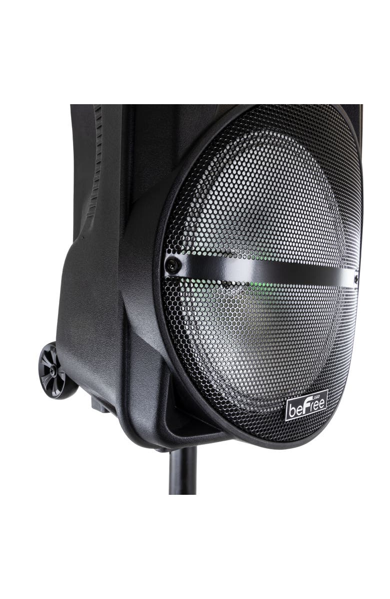 Befree Sound 12in Bluetooth Rechargeable Portable PA Party Speaker with Reactive LED Lights and Stand, Alternate, color, 