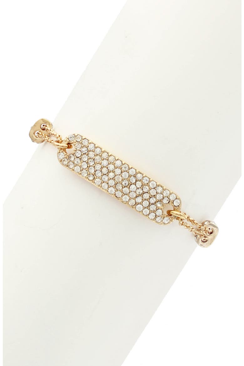 Raya Crystal Plate Bracelet, Main, color, GOLD / CLEAR