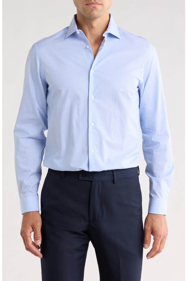 Slim Fit Stripe Dress Shirt, Main, color, CLASSIC BLUE
