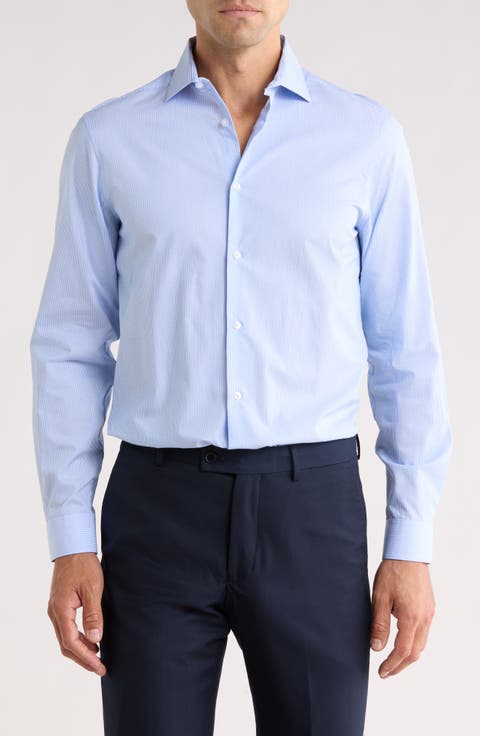 Slim Fit Stripe Dress Shirt (Regular, Big & Tall)