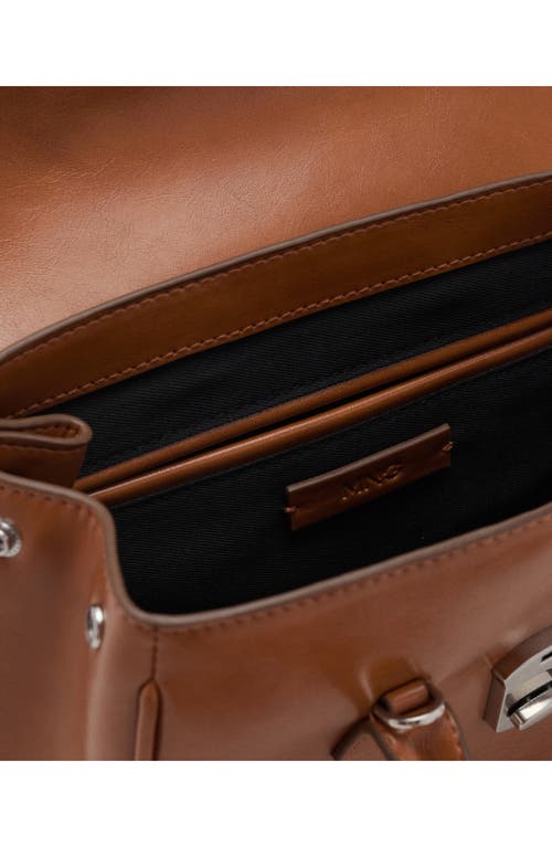 Mango Small City Faux Leather Handbag In Brown