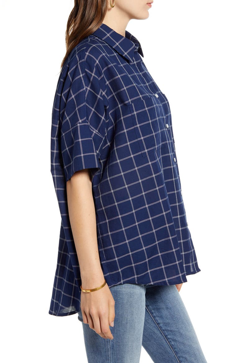 Courier Double Windowpane Shirt, Alternate, color, DOUBLE WINDOW DARK MIDNIGHT