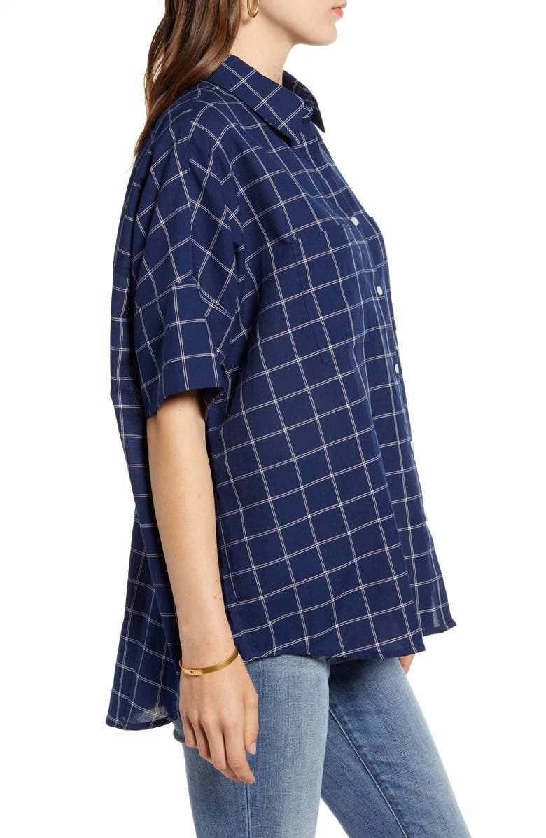 Madewell Courier Double Windowpane Shirt, Alternate, color, 