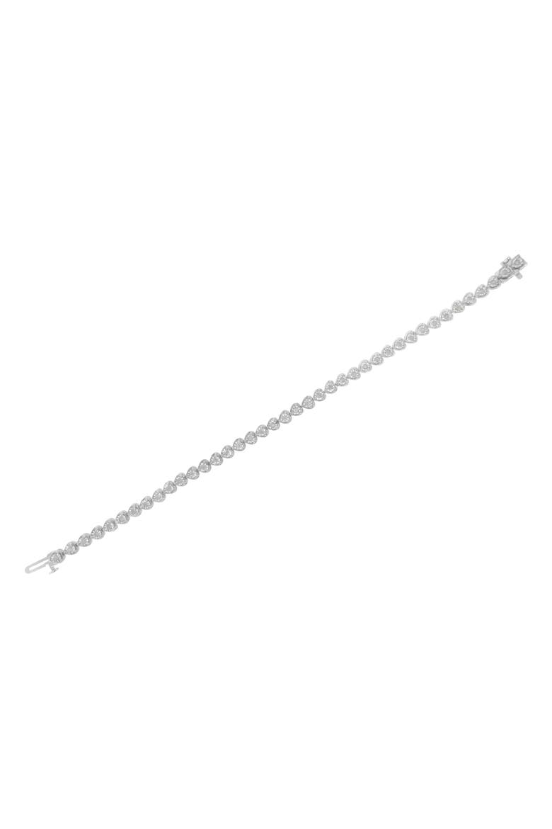 Silver 1.0 Cttw Miracle Set Diamond Heart-Link Tennis Bracelet, Alternate, color, Silver