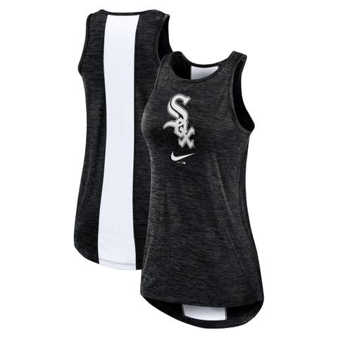 Women's Nike Black Chicago White Sox Dri-FIT Performance Right Mix High Neck Tank Top