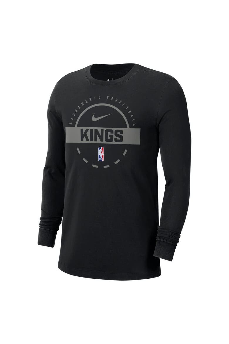Men's Nike  Black Sacramento Kings Authentic Long Sleeve Practice T-Shirt, Alternate, color, Black