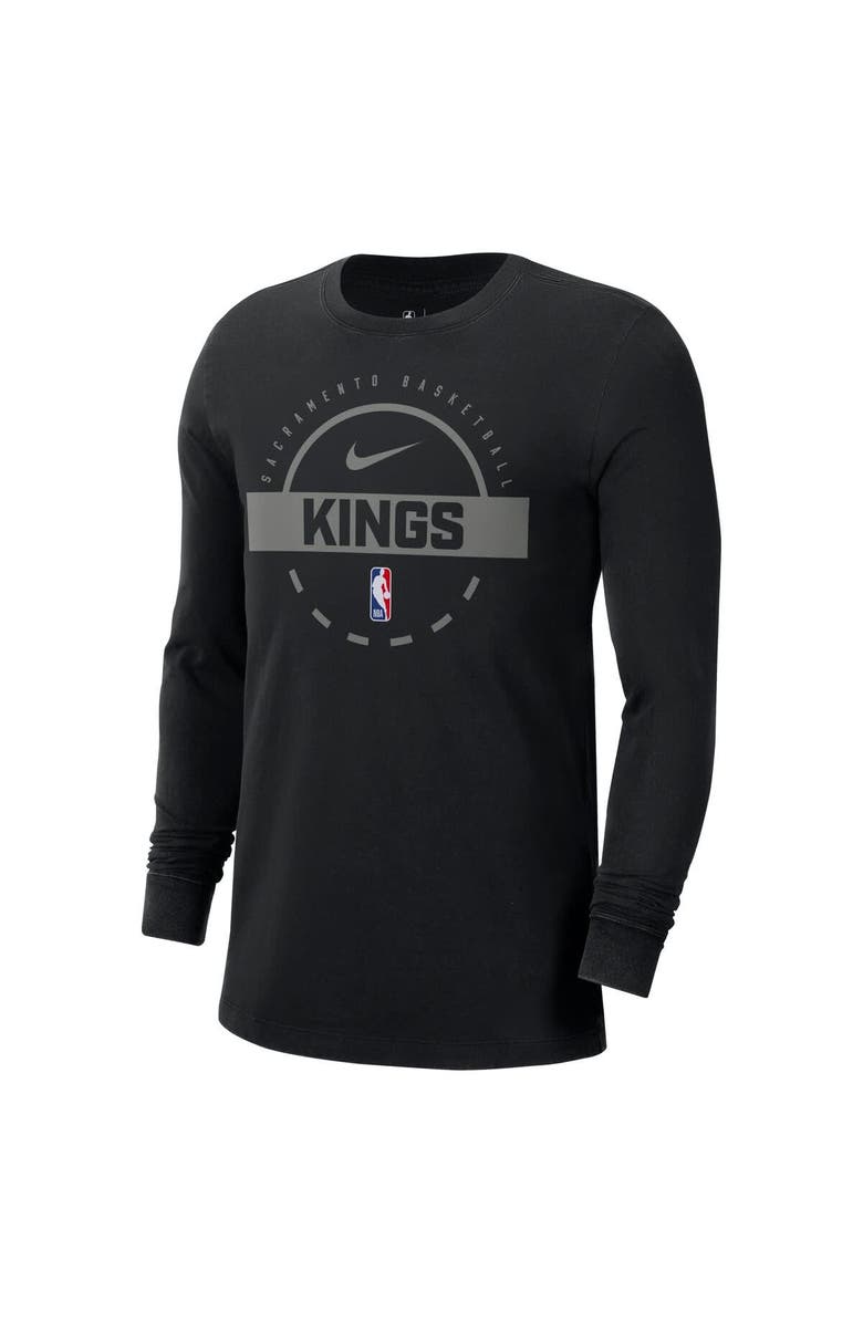 Nike Men's Nike  Black Sacramento Kings Authentic Long Sleeve Practice T-Shirt, Alternate, color, Black