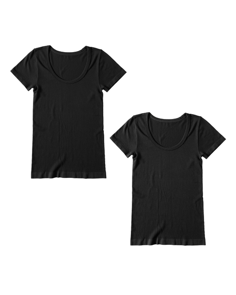 Seamless Maternity Rib Short Sleeve Crew Tee 2 Pack Bundle