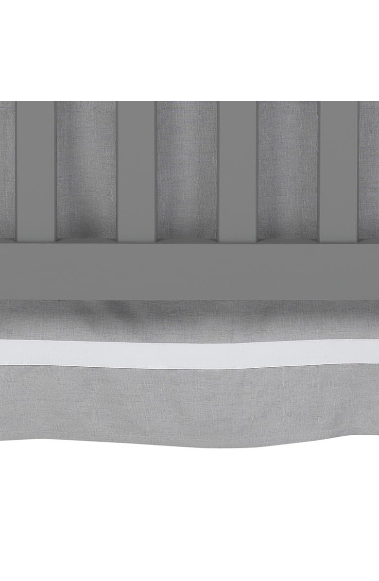 Lambs & Ivy Signature Linen with White Trim 4-Sided Crib Skirt, Alternate, color, Gray