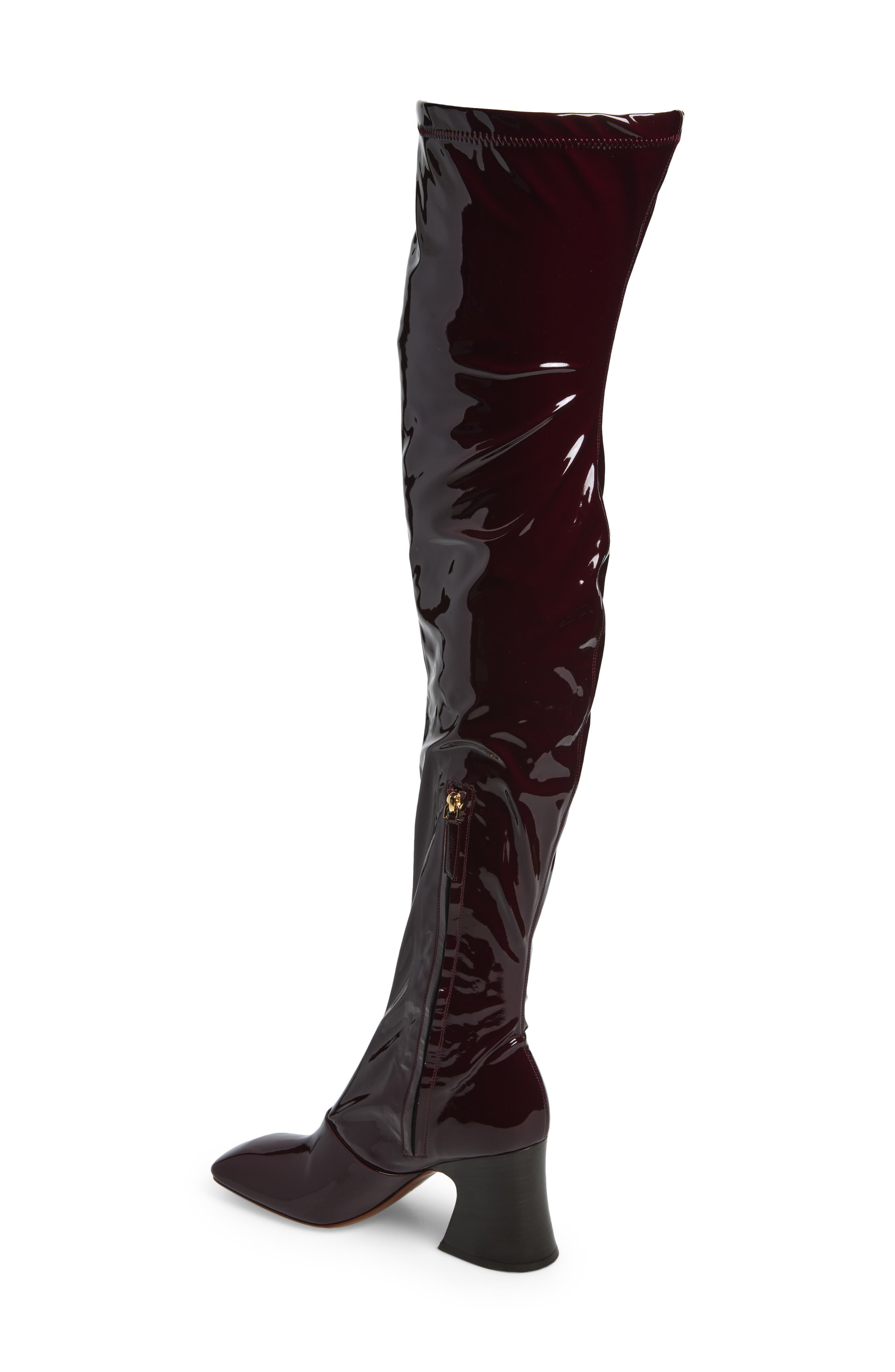Chloé Janis Over the Knee Patent Boot, Alternate, color, Obscure Red