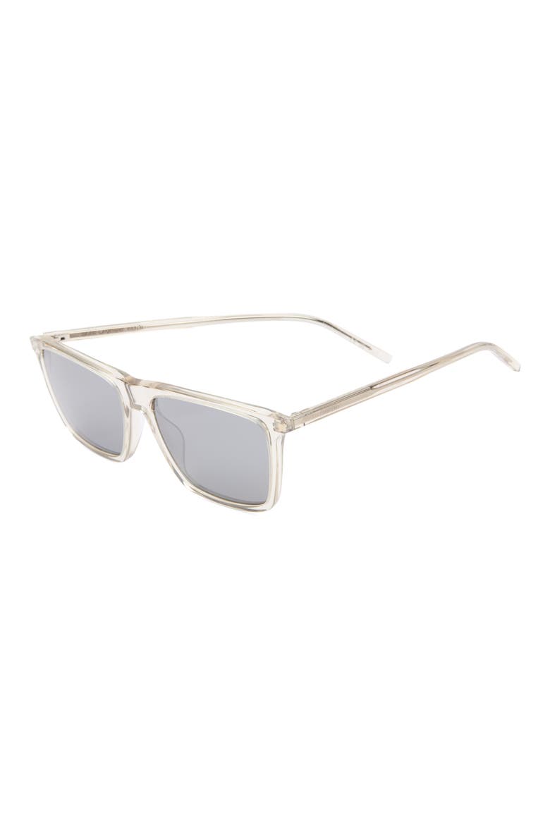 SL668 56mm Square Sunglasses, Alternate, color, BEIGE BEIGE SILVER
