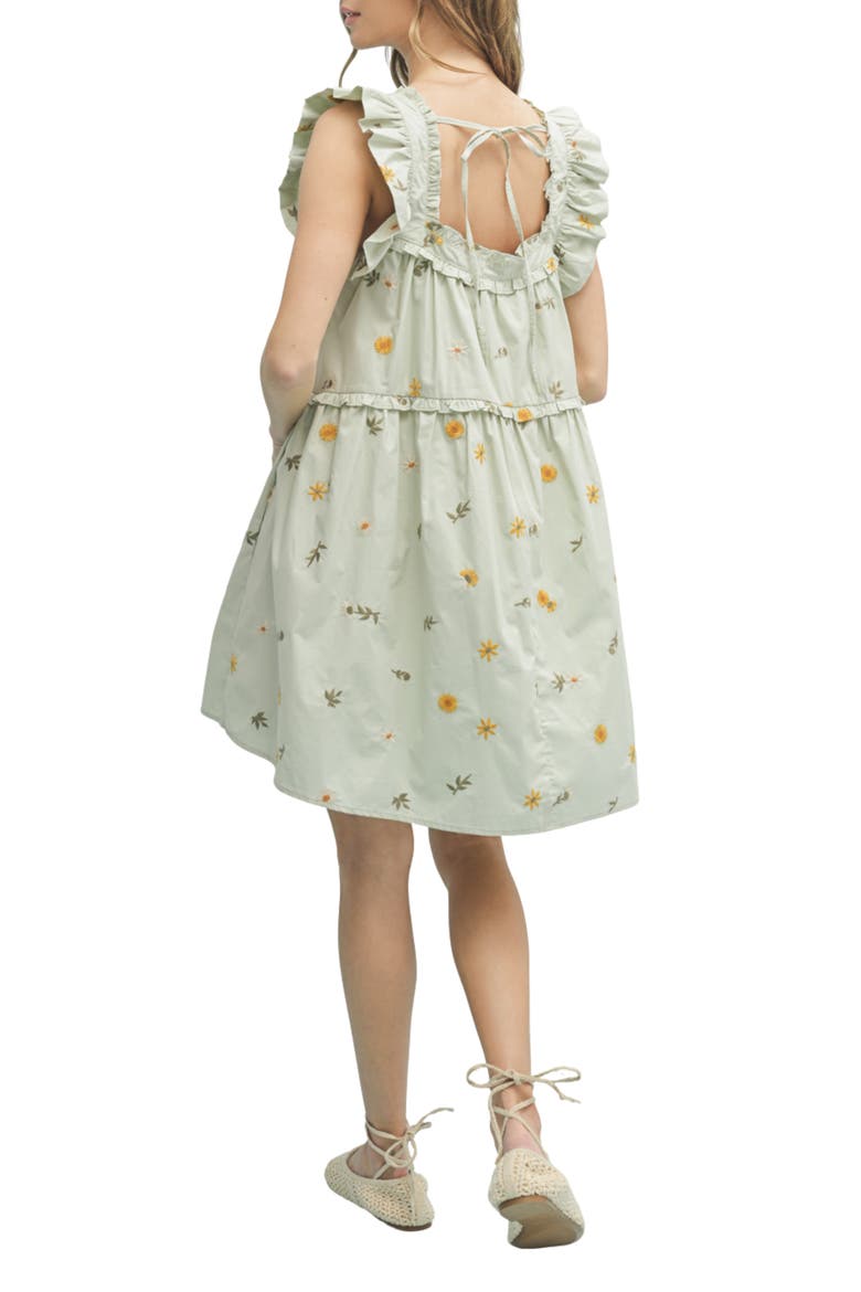 Ruffle Babydoll Minidress, Alternate, color, SAGE