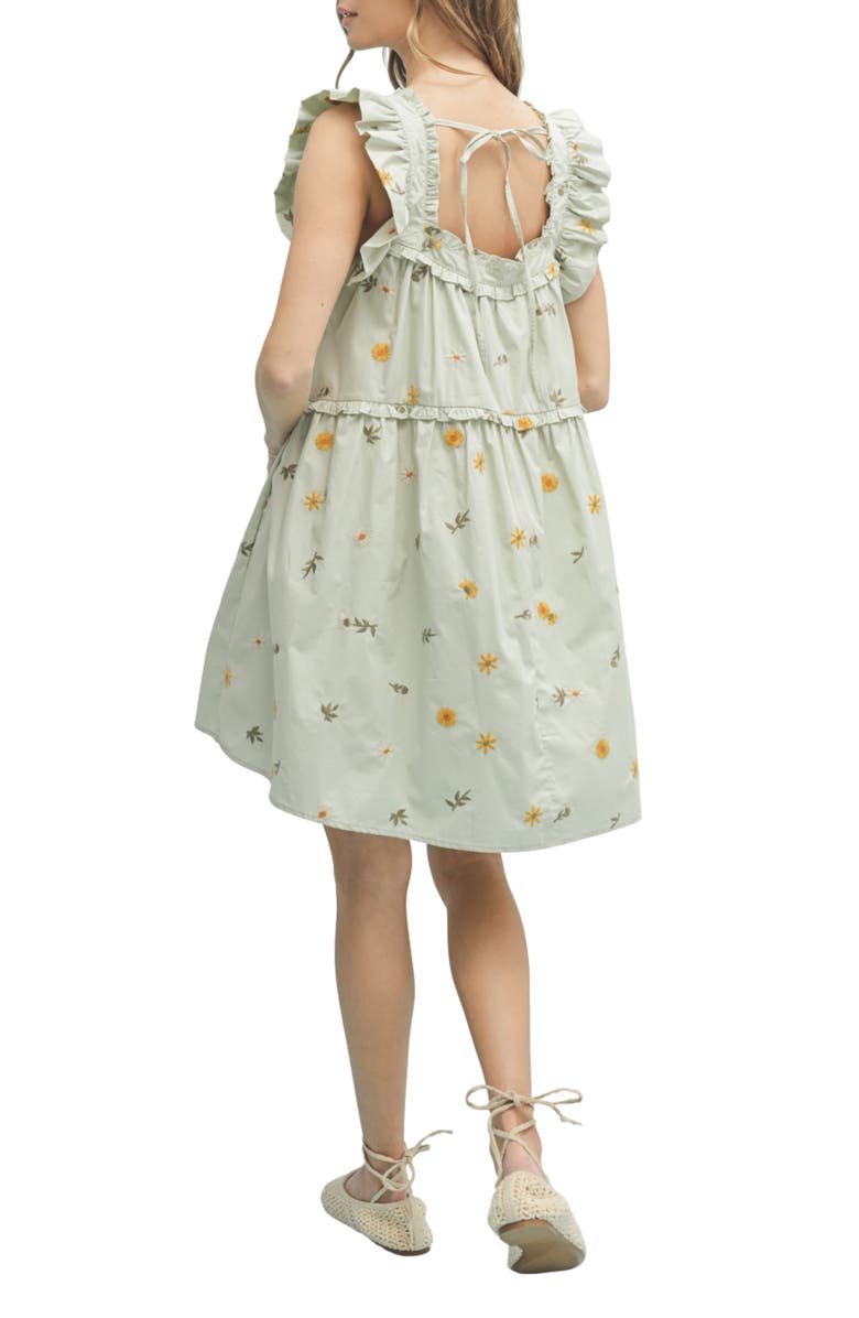 WISHLIST Ruffle Babydoll Minidress, Alternate, color, Sage