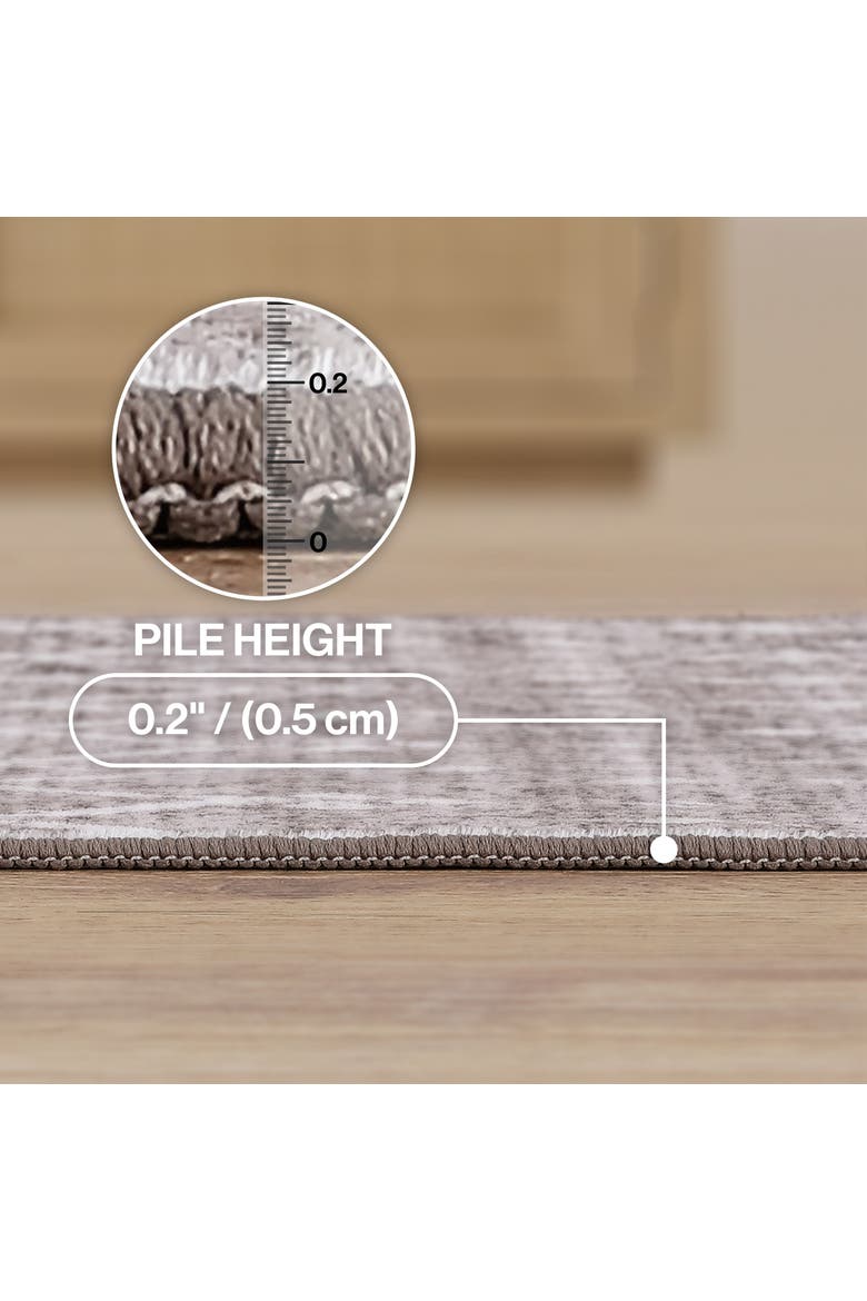 Leila Moroccan Diamond Trellis Non-Slip Machine-Washable Area Rug, Alternate, color, Taupe/Ivory
