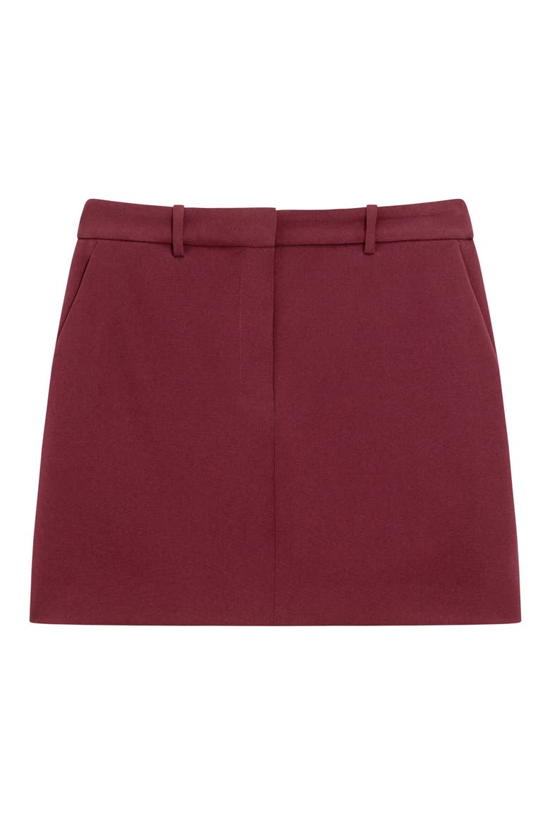 Crepe Miniskirt, Alternate, color, GRENACHE