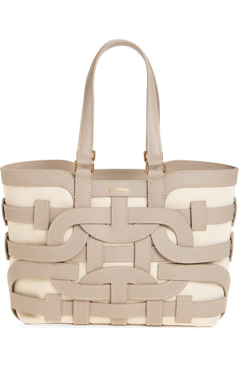 Sam Edelman Small Bay Leather Tote, Main, color, Light Taupe