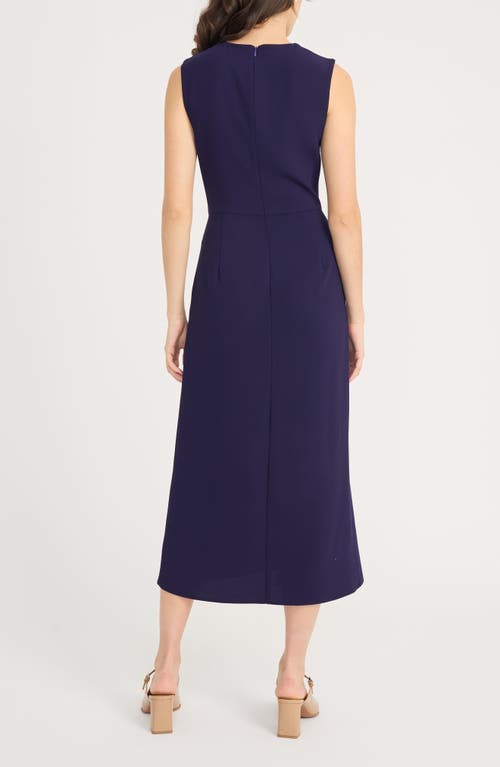 Luxely Nixie Sleeveless Crepe Midi Dress In Evening Blue