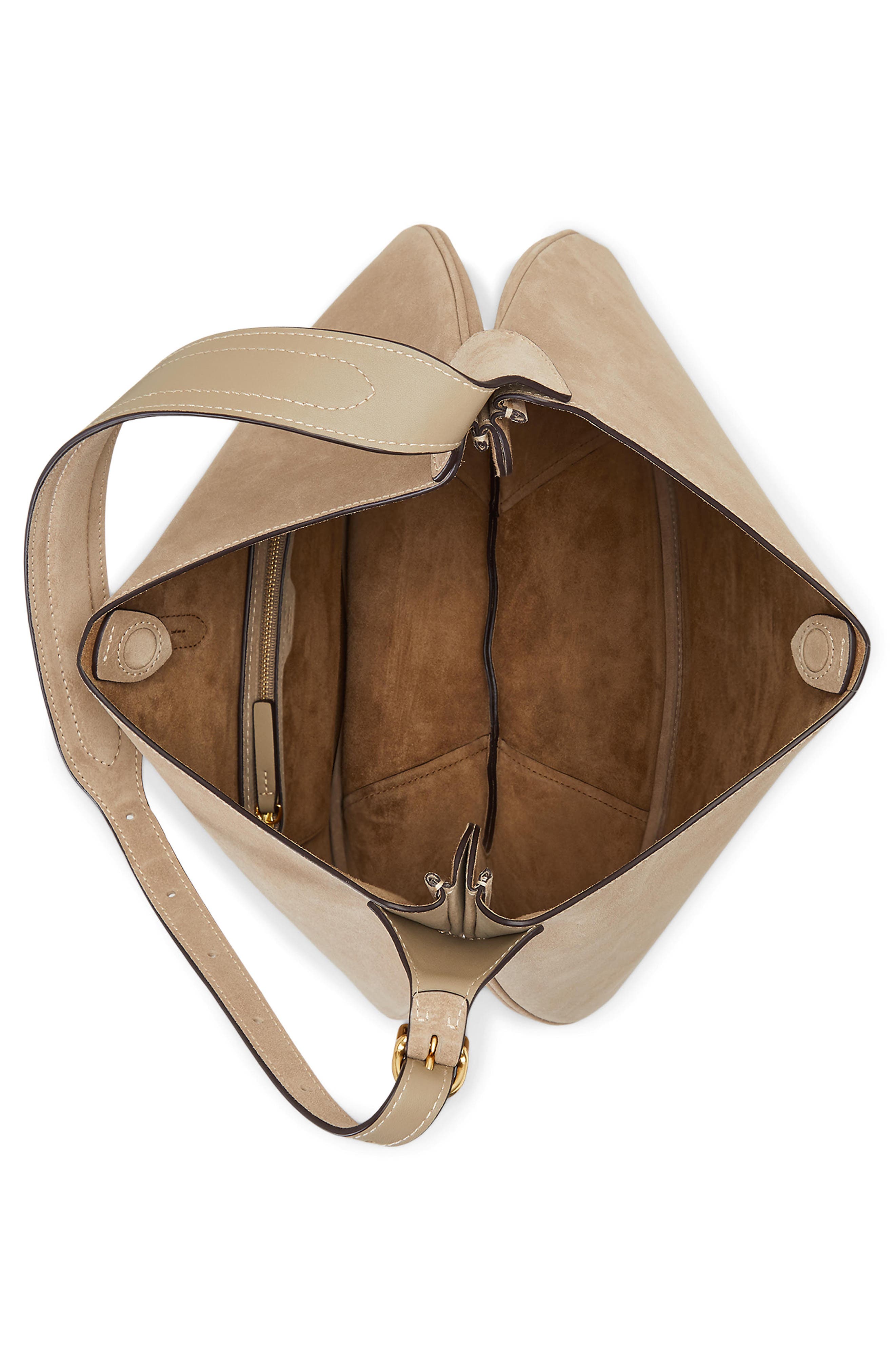 Polo Ralph Lauren Large Polo ID Suede Shoulder Bag, Alternate, color, 