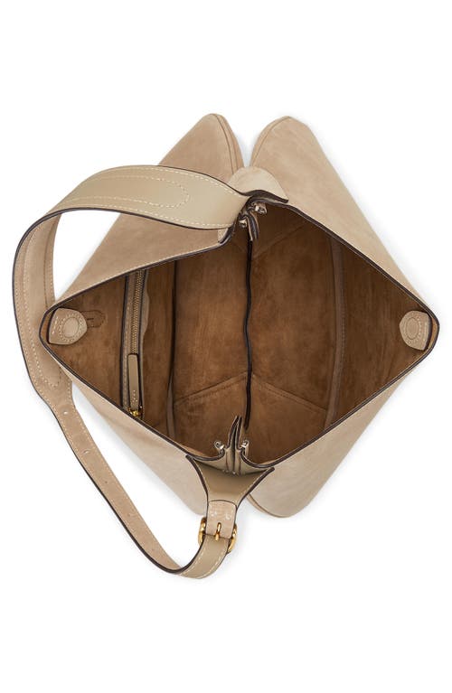 Polo Ralph Lauren Polo Id Large Suede Shoulder Bag In Brown