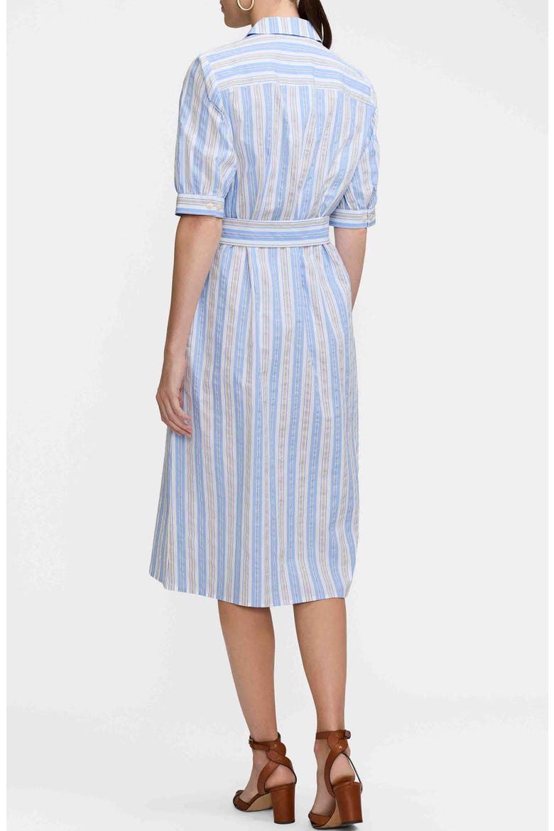 Esther Tie Waist Midi Shirtdress, Alternate, color, BLUE/ MULTI