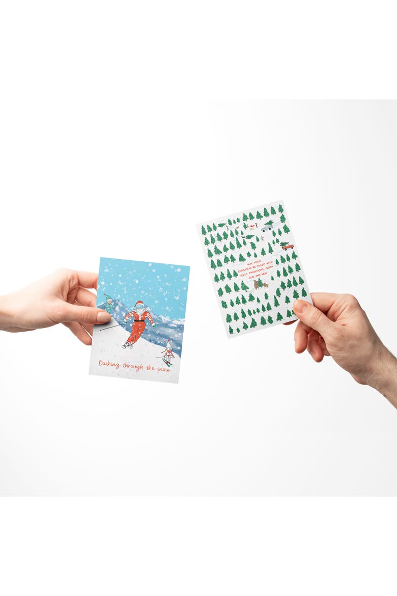 Ski Santa, Jolly Traditions, Winter Essentials Winter/Holiday/Christmas Greeting Card Pack Sets, Alternate, color, Multi-Pack
