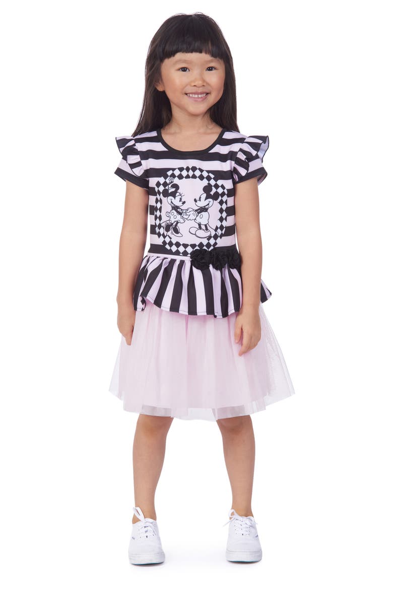 Mickey Mouse & Minnie Mouse Tutu Dress, Alternate, color, PINK/ BLACK
