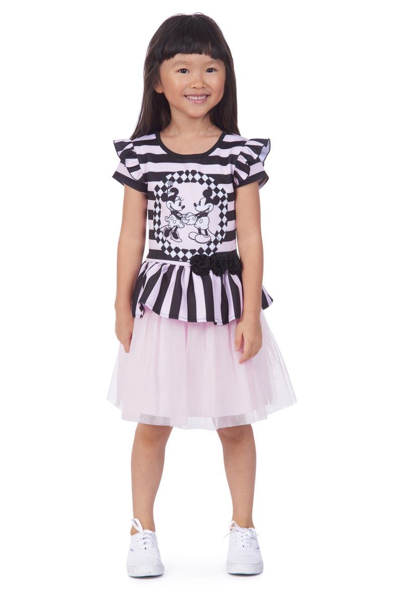 Pippa & Julie Mickey Mouse & Minnie Mouse Tutu Dress, Alternate, color, 