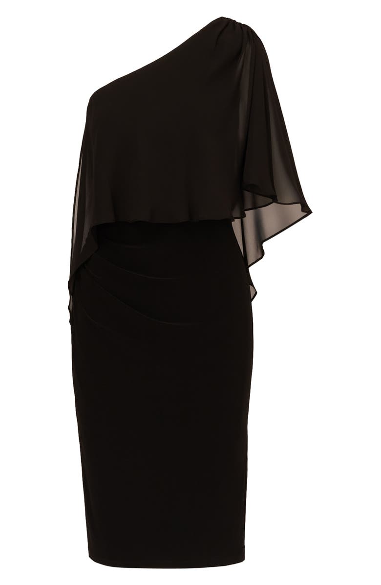 Adrianna Papell Chiffon & Jersey One-Shoulder Cocktail Dress, Alternate, color, 