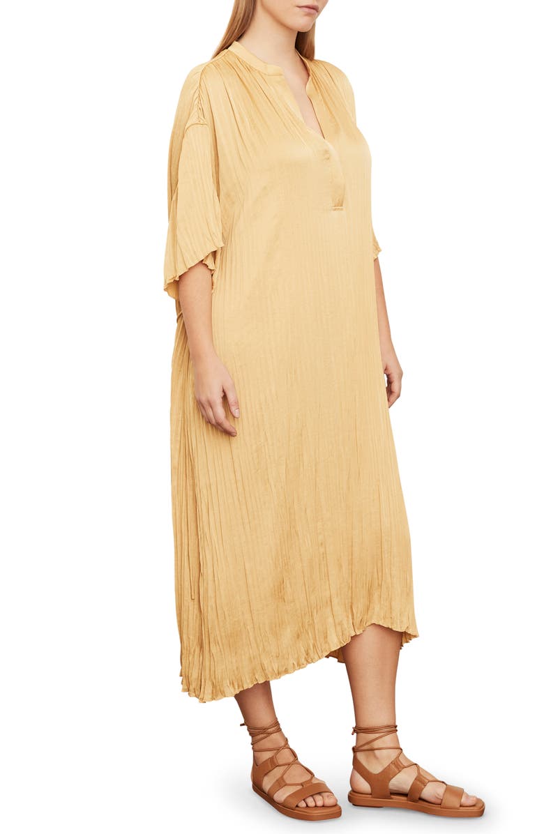 Vince Crushed Satin Dress, Alternate, color, Wheat