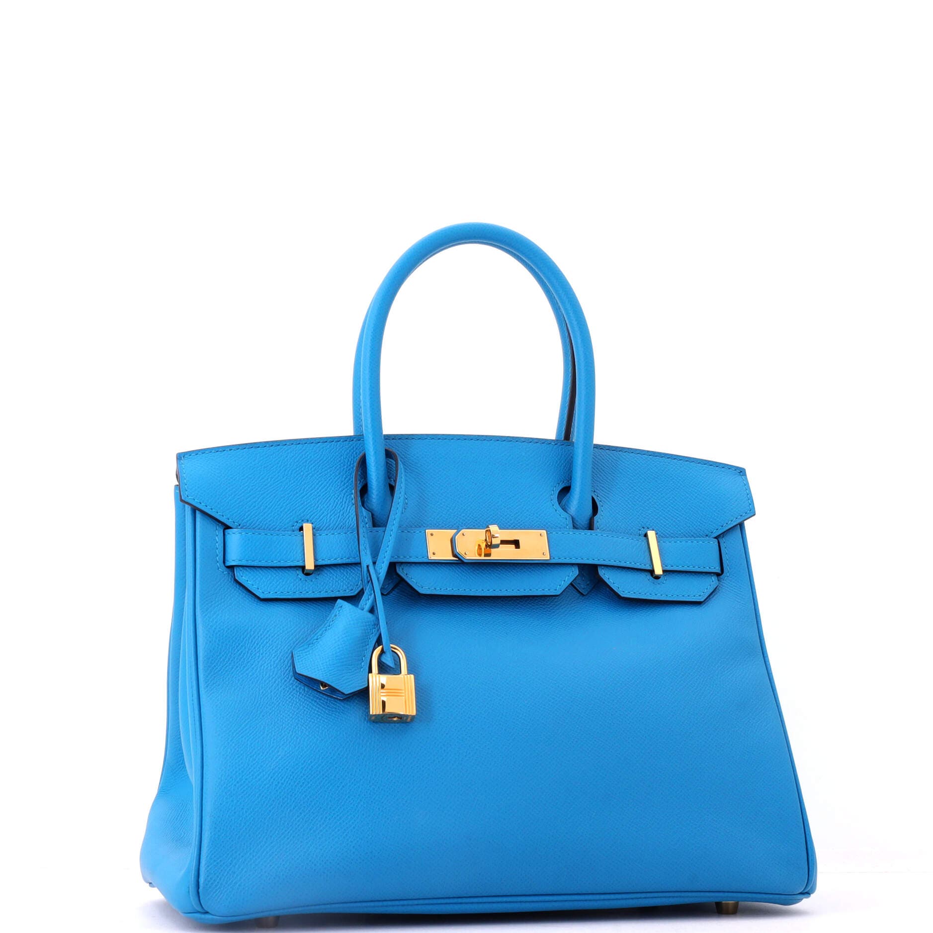 Birkin Handbag Blue Epsom with Gold Hardware 30, Alternate, color, Bleu Zanzibar