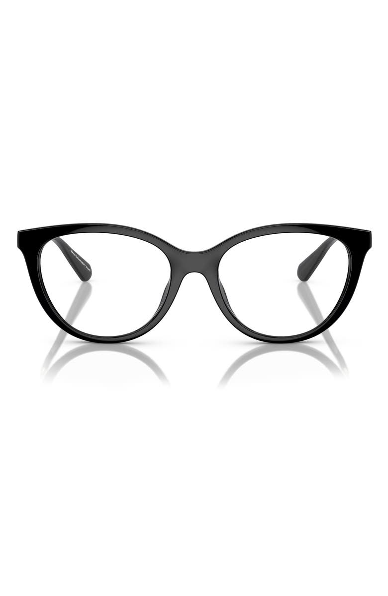 Emporio Armani 53mm Cat Eye Optical Glasses, Main, color, Shiny Black / Clear