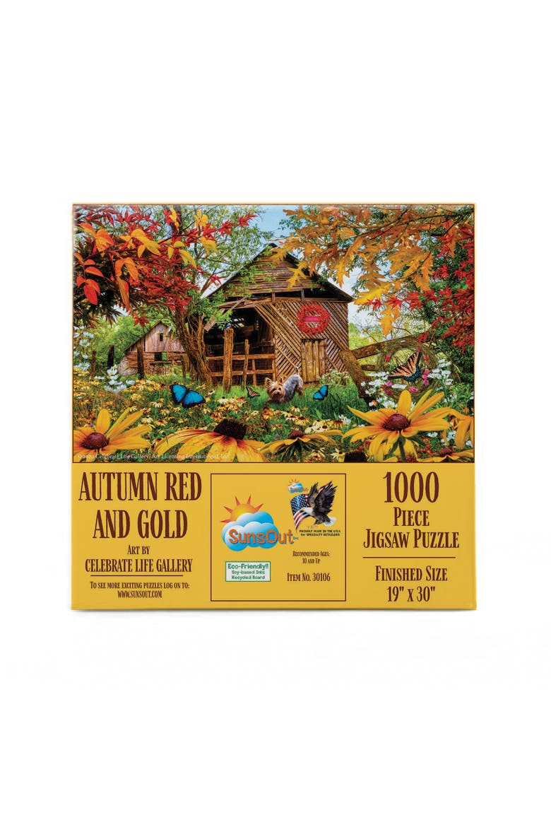 Autumn Red and Gold 1000 piece Jigsaw Puzzle for Adults, Alternate, color, Multicolor