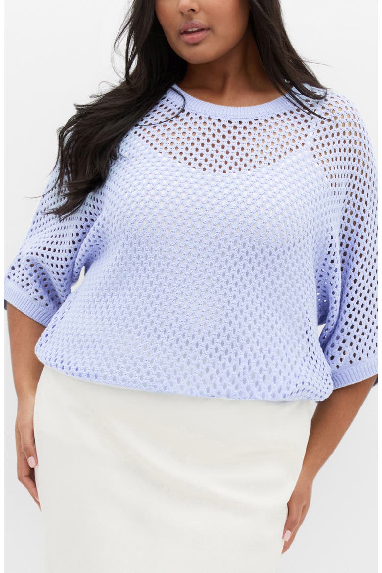 Open Stitch Sweater, Main, color, SOFT BLUE