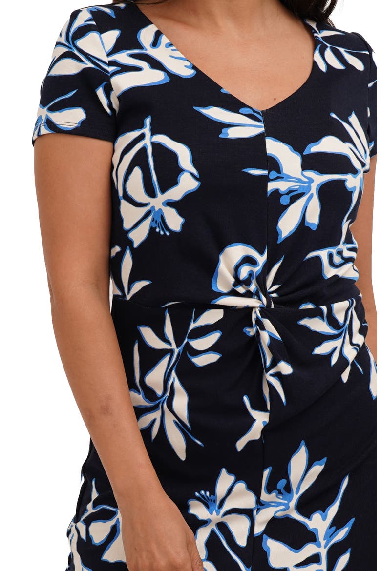 Floral Short Sleeve Ribbed Dress, Alternate, color, SKYLAR PRINT