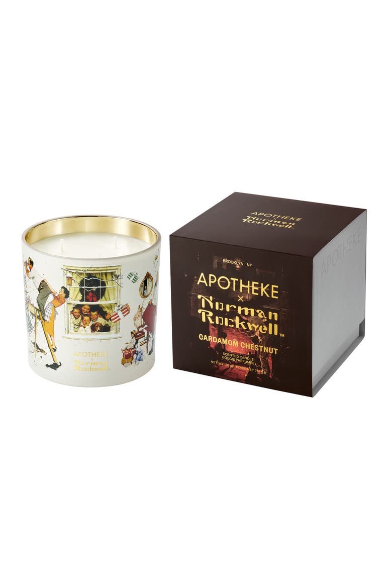 Cardamom Chestnut Norman Rockwell Candle, Main, color, NO COLOR