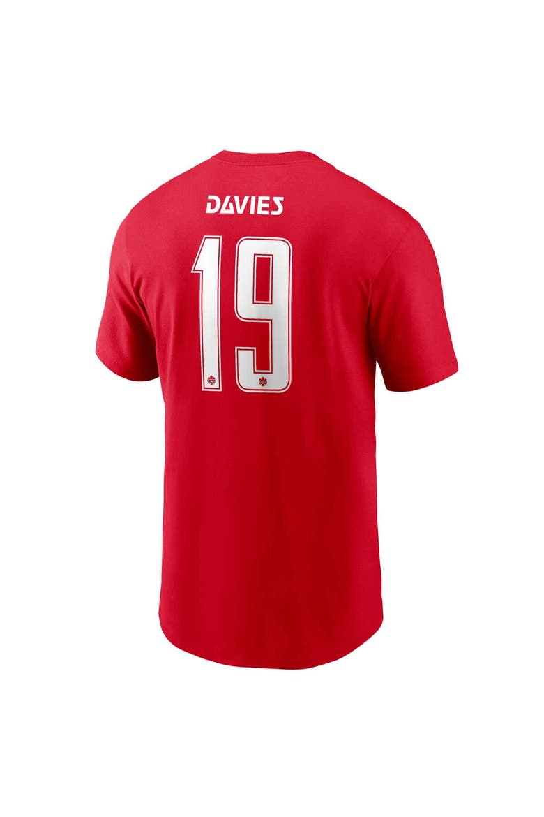 Men's Nike Alphonso Davies Red Canada Soccer Home Name & Number T-Shirt, Alternate, color, Red